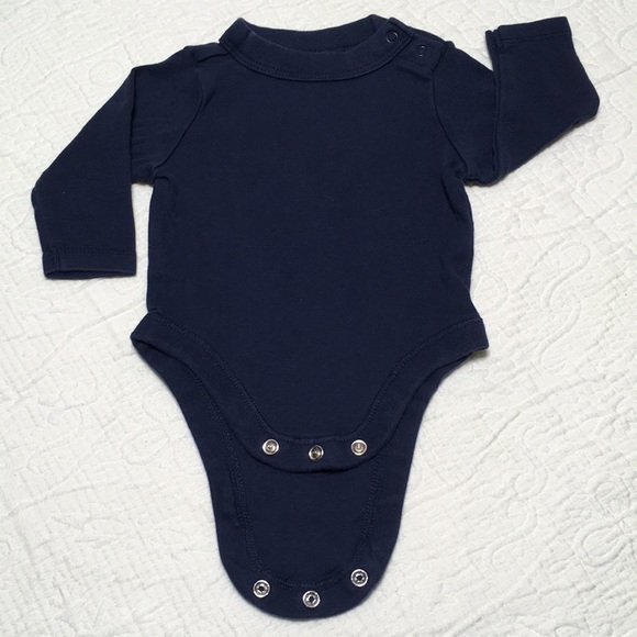 0-3m (6/$20) Navy Long-Sleeved Bodysuit by Old Navy - Picture 1 of 11